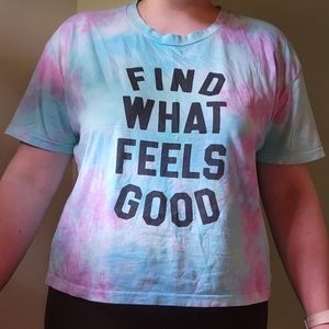 Yoga with Adriene Find What Feels Good Boxy Cropped Tie-dye Organic Cotton Top